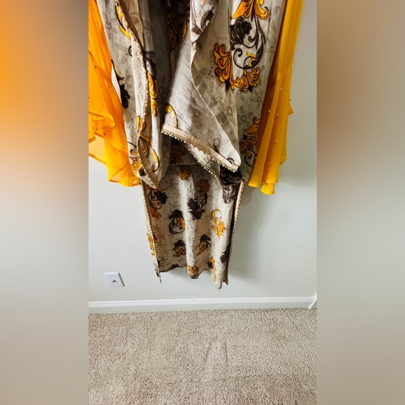 Beautiful Sheer Waterfall Flounce Sleeve Tunic Dress With Side Splits Size XXL - Picture 9 of 10